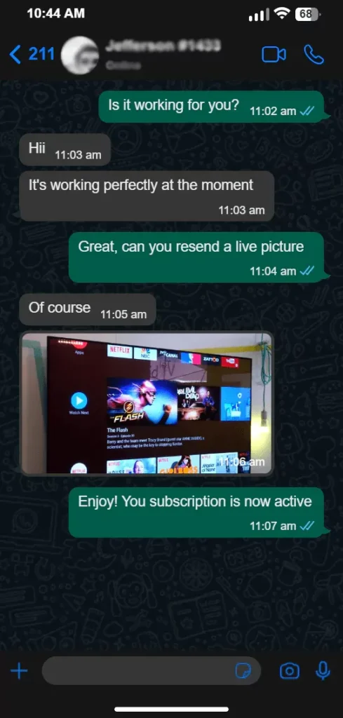 4K IPTV Deutschland Kundenerfahrung WhatsApp Chat Bewertung